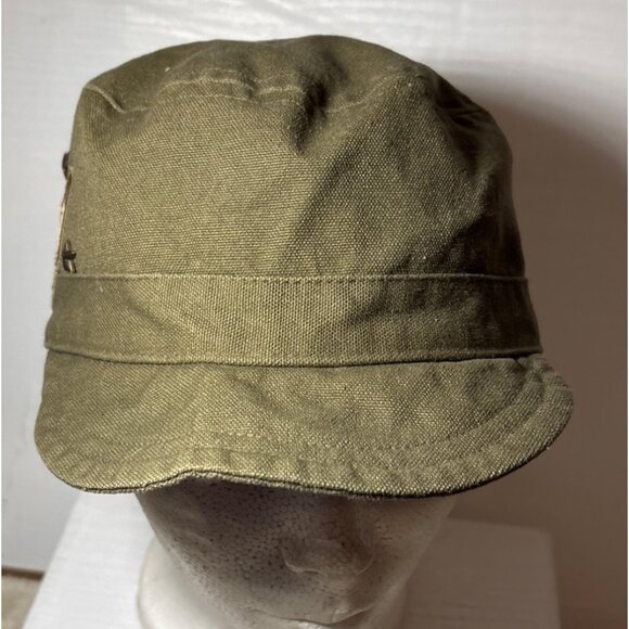 Military Style Hat Army Green With Embroidered Patch & Star Accents - Picture 2 of 7